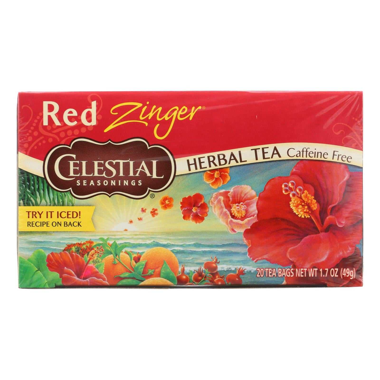 Celestial Seasonings, Celestial Seasonings Herbal Tea Caffeine Free Red Zinger - 20 Tea Bags - Case of 6
