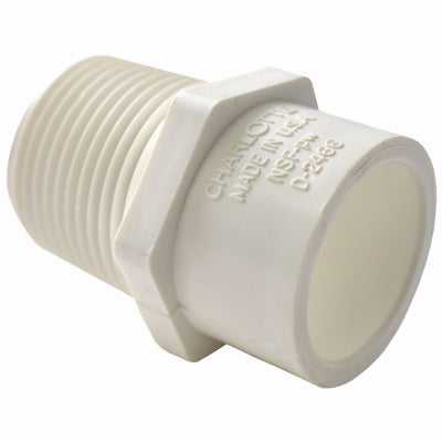 CHARLOTTE PIPE & FOUNDRY CO, Charlotte Pipe Schedule 40 3/4 in. MPT x 1/2 in. Dia. Slip PVC Pipe Adapter (Pack of 25)