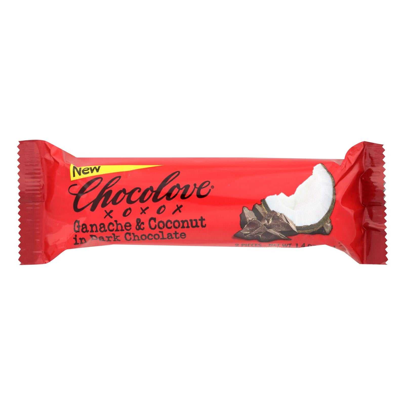 Chocolove Xoxox, Chocolove Xoxox - Bar - Ganche Coconut - Dark Chocolate - Case of 12 - 1.41 oz (Pack of 12)